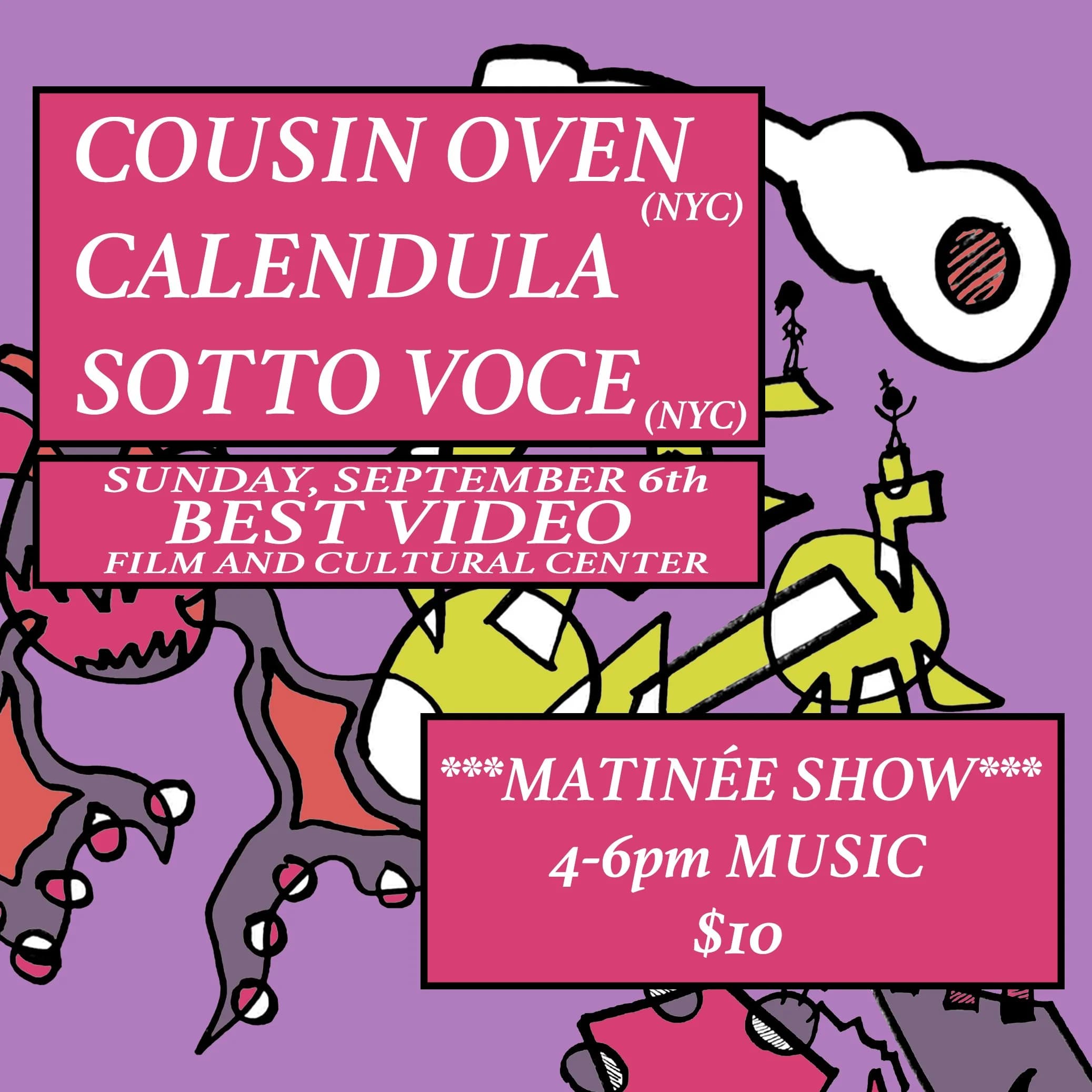 Sotto Voce (NYC), Calendula (CT), Cousin Oven (NYC)